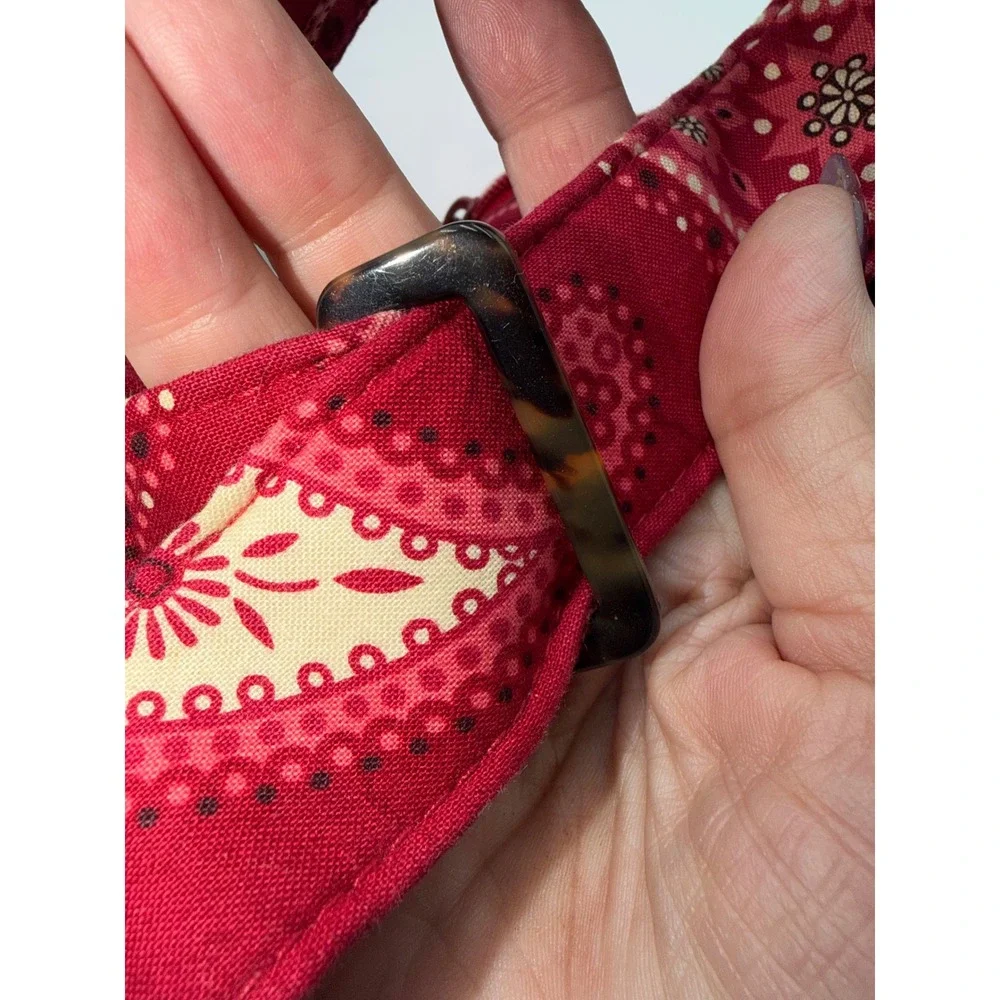 Vera Bradley RETIRED Mesa Red Paisley Quilted Crossbody Bag Adjustable Strap